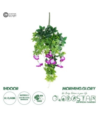 GloboStar® Artificial Garden MORNING GLORY HANGING BRANCH 20238 Τεχνητό Διακοσμητικό Κρεμαστό Φυτό Ιπομέα - Πρωϊνή Χαρά Υ60cm
